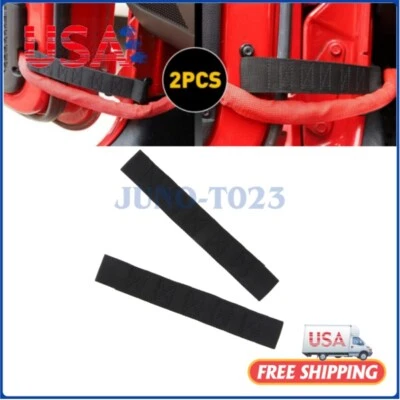 2x correas limitadoras de puerta ajustables negras aptas para Jeep Wrangler CJ/TJ/YJ Foto 1 de 4