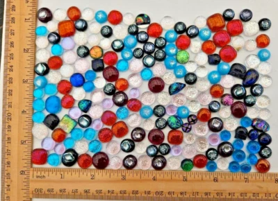 200+Small-Medium Handcrafted Dichroic Glass Cabochons/Lot/Jewelry Making/90 COE - Image 1 of 3