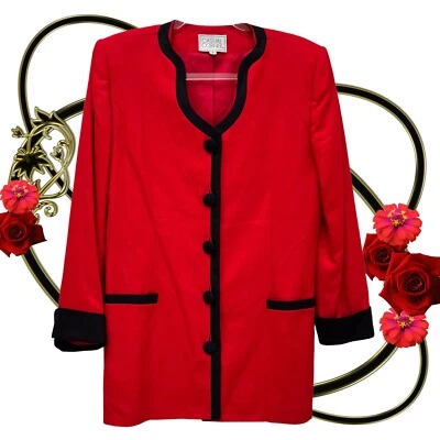 Blazer Casual Esquina Años 90 Longline Elegante Minimalista Mod Preppy Princesa Diana Foto 1 de 4