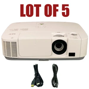 LOT OF 5 - NEC P401W 3LCD Projector 4000 Lumens HD w/Power Cords w/HDMI Cable - Picture 1 of 9