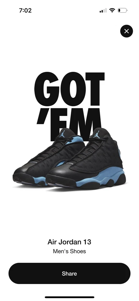 NUEVO Jordan 13 Retro Negro Azul Universitario 2022 DJ5982-041 TALLA 15 - CONFIRMADO Foto 1 de 1