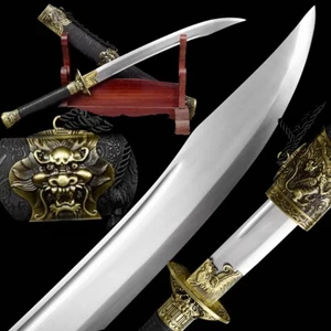 Dragon & Tiger Dao Chinese KUNG-FU Säbel Jagd Breitschwert Schwert Manganstahl - Bild 1 von 9