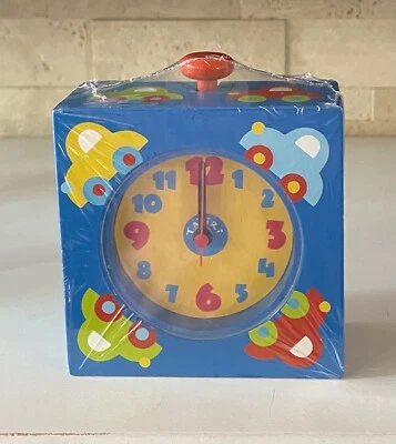 Tatiri Alarm Clock Wood Battery Operated Analog Colorful Whimsical Cars New - Image 1 of 4