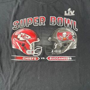 Men's T-Shirt Size L NFL SUPER BOWL LIV KC Chiefs Vs Tampa Bay Buccaneers