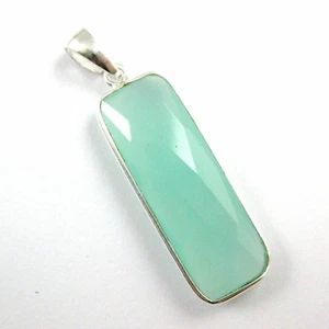 Bezel Gem Pendant with Bail-Peru Chalc. Sterling Silver Rectangle Bezel 40mm - Picture 1 of 6