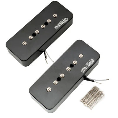 Wilkinson M Series Black Alnico 5 P90 Soapbar Pickups Set For Les Paul SG Guitar - Image 1 of 3
