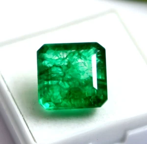 Loser Edelstein natürlicher Smaragdschliff kolumbianisch zertifiziert 8 bis 10 kt grüner Smaragd - Bild 1 von 6