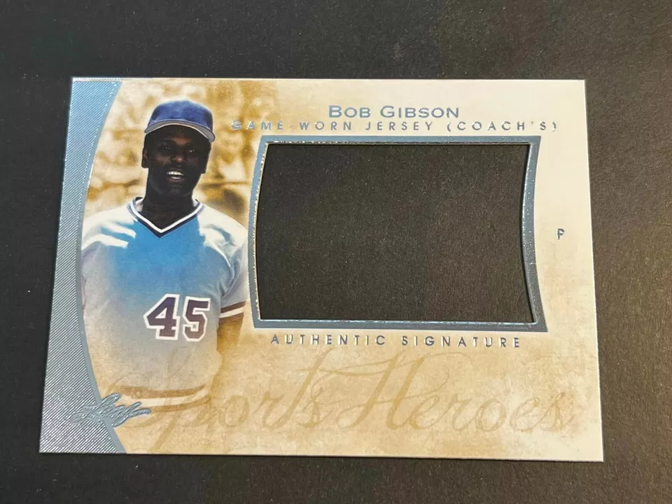 2014 Leaf MISSING AUTOGRAPH PROOF 2 Pieces Bob Gibson #AM-BG1 - Image 1 of 4