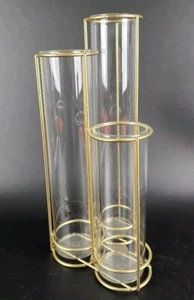 Bloomingville Glas Vase / Teelichthalter - 3er Gold - 25 cm - Bild 1 von 2
