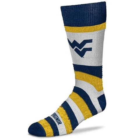 West Virginia Mountaineers Women's Pro Stripe Soft Fuzzy Crew Socks Cover