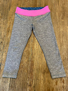 Lululemon Ivivva Girl Youth 8 Rhythmic Yoga Pants Leggings Tight Gray Reversible