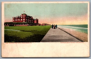 Postcard Virginia Beach VA c1905 Princess Anne Hotel Boardwalk Beach Defunct - Picture 1 of 2