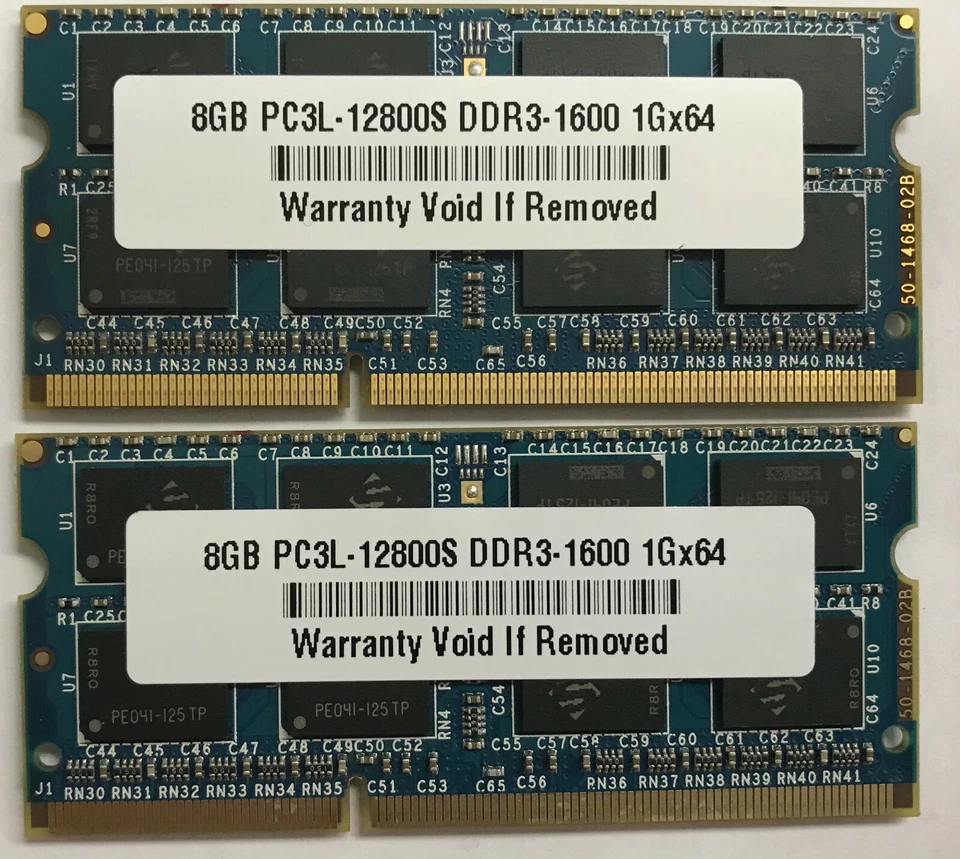 16GB 2x 8GB DDR3 1600 PC3L-12800 SODIMM Laptop Memory RAM Acer, Dell, HP, Lenovo - Image 1 of 1