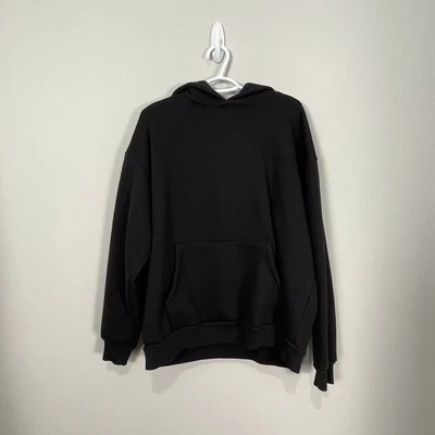 Men’s Pacsun Hoodie Size L Black Fleece Lined Thick Cotton Blend Grunge Skater - Image 1 of 4