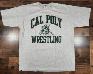 Vintage 90s Russell Athletic Cal Poly Wrestling Shirt Herren XL grau Mustangs - Bild 1 von 9