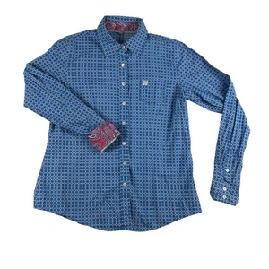 Cinch Shirt Damen Large Geometric Button Down Paisley Trim Western MSW9164049 - Bild 1 von 10