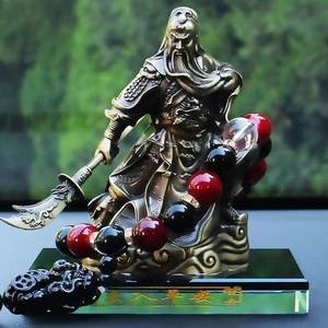 Auto Deko Guan Yu Statue mit Lufterfrischer Halter Chinesischer Krieger Figur - Bild 1 von 5