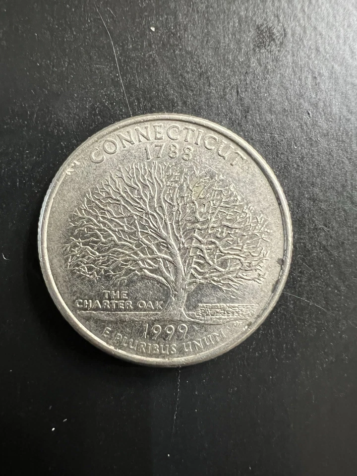 1999 D Connecticut State Quarter Cent Coin From US Mint 25 Cent 1788 Charter Oak - Image 1 of 2