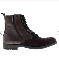 Diesel Serberhus D-Kallien Men’s Red Leather Lace Up Casual Dress Boots - Picture 1 of 7