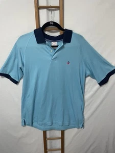 Brooks Brothers 1818 Performance Polo Shirt Mens Medium Light Blue Cuffed Sleeve - Picture 1 of 4