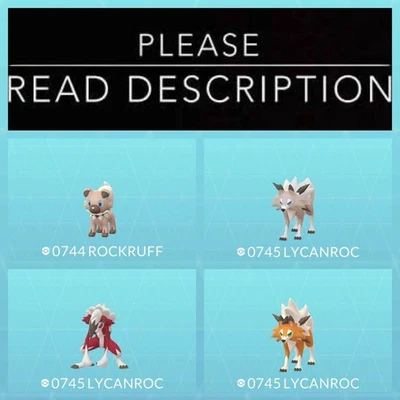 Rockruff Lycanroc Dusk Midday Midnight Forms - Pokemon Go - Image 1 of 3