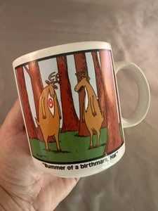 Tazza Vintage Far Side Fumetto Cervo Bummer Birthmark Umorismo Bullseye Larson Con Scatola - Foto 1 di 5