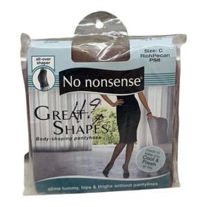 No Nonsense Great Shapes Sheer Toe Body Shaping Pantyhose Size C Rich Pecan - Picture 1 of 2