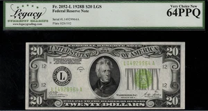 1928B $20 Federal Reserve Note San Francisco FR.2052-L - LGS - Legacy 64PPQ - Picture 1 of 2