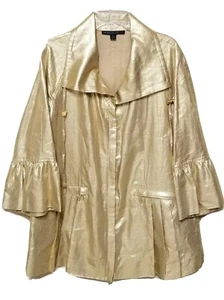 Lafayette 148 New York Women's Gold Linen Blazer Jacket with Belt - Never Worn - Picture 1 of 12