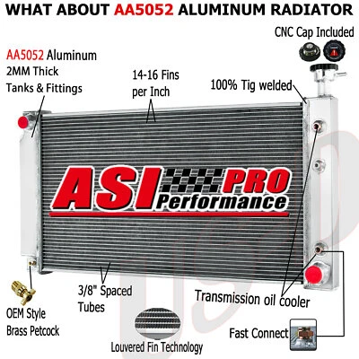 3 Row Radiator For 2003-05 Chevy Express GMC Savana 1500 2500 4.3L V6 AT CC2716 - Imagem 1 de 4