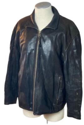 Andrew Marc Hombre Chaqueta de Cuero XL Hombre Marrón Oscuro/Negro Foto 1 de 4