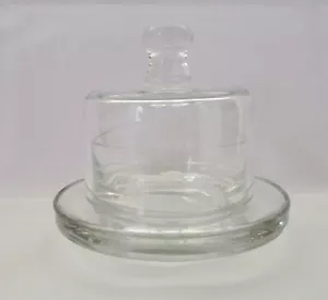 Small Clear Glass Covered Butter Dish - Picture 1 of 3