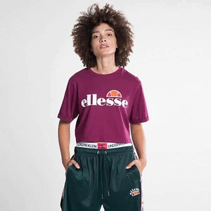 *Ellesse Alberta Womens Cropped T-Shirt - Burgundy- UK 10 - RRP £25 - Picture 1 of 2