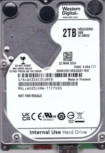 WD20JDRW-11C7VS0 s/n: WX32AC Thailand MAR/2024 2TB 2.5 USB 3.0 FirebirdLITE-2 WD - Picture 1 of 5