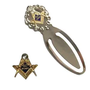 Freimaurer 60 Years a Mason Badge & Freimaurer 60 Years a Mason Bookmark - K144 - Bild 1 von 3
