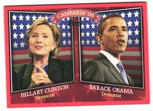 Hillary Clinton vs. Barack Obama 2008 Topps Card # HCM-2008D
