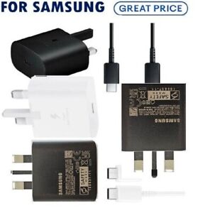 Genuine Samsung 25W Super Fast Charging Adapter Plug + Type C Cable Lead