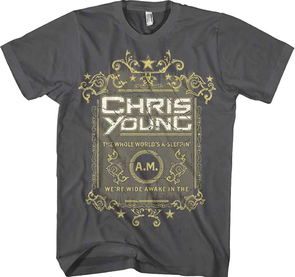 Official Chris Young The Whole World's A Sleepin Adult T-shirt -Country Music T - Image 1 of 1
