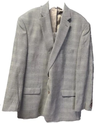 Chaqueta Blazer Ralph Lauren Para Hombres Dos Botones Beige Glen Check Seda Lana Bld Talla 48R Foto 1 de 4