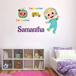Cocomelon Custom Name Nursey Baby Boy Wall Decal Vinyl Sticker Bedside Decals - Picture 1 of 7