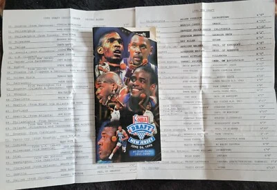 Guía de medios del draft de la NBA 1996 (Allen/Bryant/Iverson/Nash) con documentos de pedido borrador RARO Foto 1 de 4