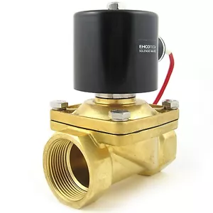 Válvula solenoide eléctrica de 1-1/4" NPT 12 voltios CC NC latón/FKM/Viton 12VDC 1,25 B21VV - Imagen 1 de 4