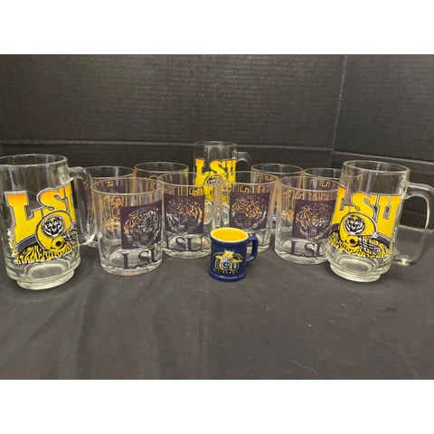 LSU Tigers 8 Tumblers, 3 Mugs, Shotglass Cover