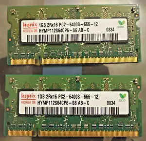 HYNIX APPLE MACBOOK LAPTOP MEMORY 2006 2007 2GB (1+1GB) PC2-6400S RAM DDR2 - Picture 1 of 1
