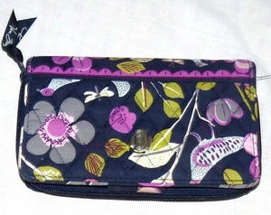 Billetera Vera Bradley Turn Lock con cremallera para damas ruiseñor floral - Imagen 1 de 4