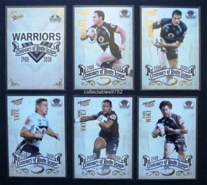 NRL 2008 WARRIORS SELECT CENTENARY OF RUGBY LEAGUE TEAM SET 6 Cards - Picture 1 of 1