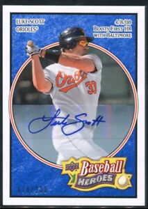 2008 Upper Deck Luke Scott /100 Baseball Hero's #168 Auto Baltimore Orioles