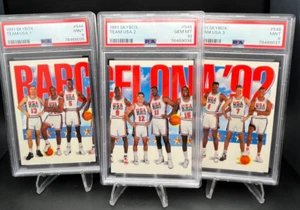 1991 Skybox Team USA 1 #544, 2 #545, 3 #546 PSA 9, 10, 9 Authenticated Complete - Picture 1 of 7