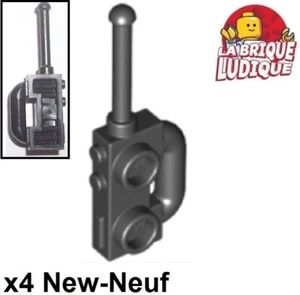 Lego 4x Minifig utensil radio Walkie Talkie poignée handle noir/black 19220 NEUF - Picture 1 of 1