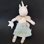 Mud Pie Pink Unicorn Hippo Book Plush Toy 12 Inches With Tags